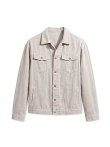 Zalmeno Men's Pocket Long Sleeve Button Casual Denim Loose Jacket - Grey - View 7