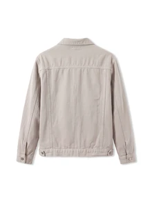 Zalmeno Men's Pocket Long Sleeve Button Casual Denim Loose Jacket - Grey - View 5