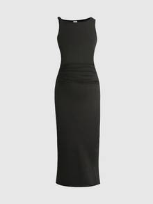 Firerie Kids Firerie Kids Tween Girl Slim Fit Casual Round Neck Sleeveless Hem Split Dress Tween Girl - Black - View 6