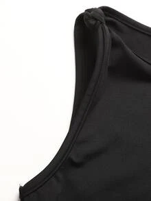 Firerie Kids Firerie Kids Tween Girl Slim Fit Casual Round Neck Sleeveless Hem Split Dress Tween Girl - Black - View 5