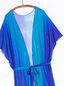 Swim Vcay Ombre Print Belted Kimono,Summer Beach - Blue - View 8