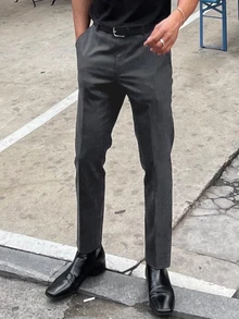 DAZY Men Suit Pants Kantong Plain - Dark Grey - View 6