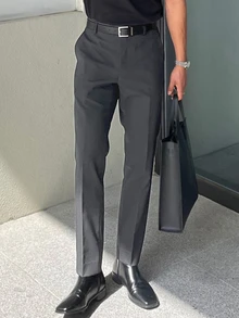 DAZY Men Suit Pants Kantong Plain - Dark Grey - View 1