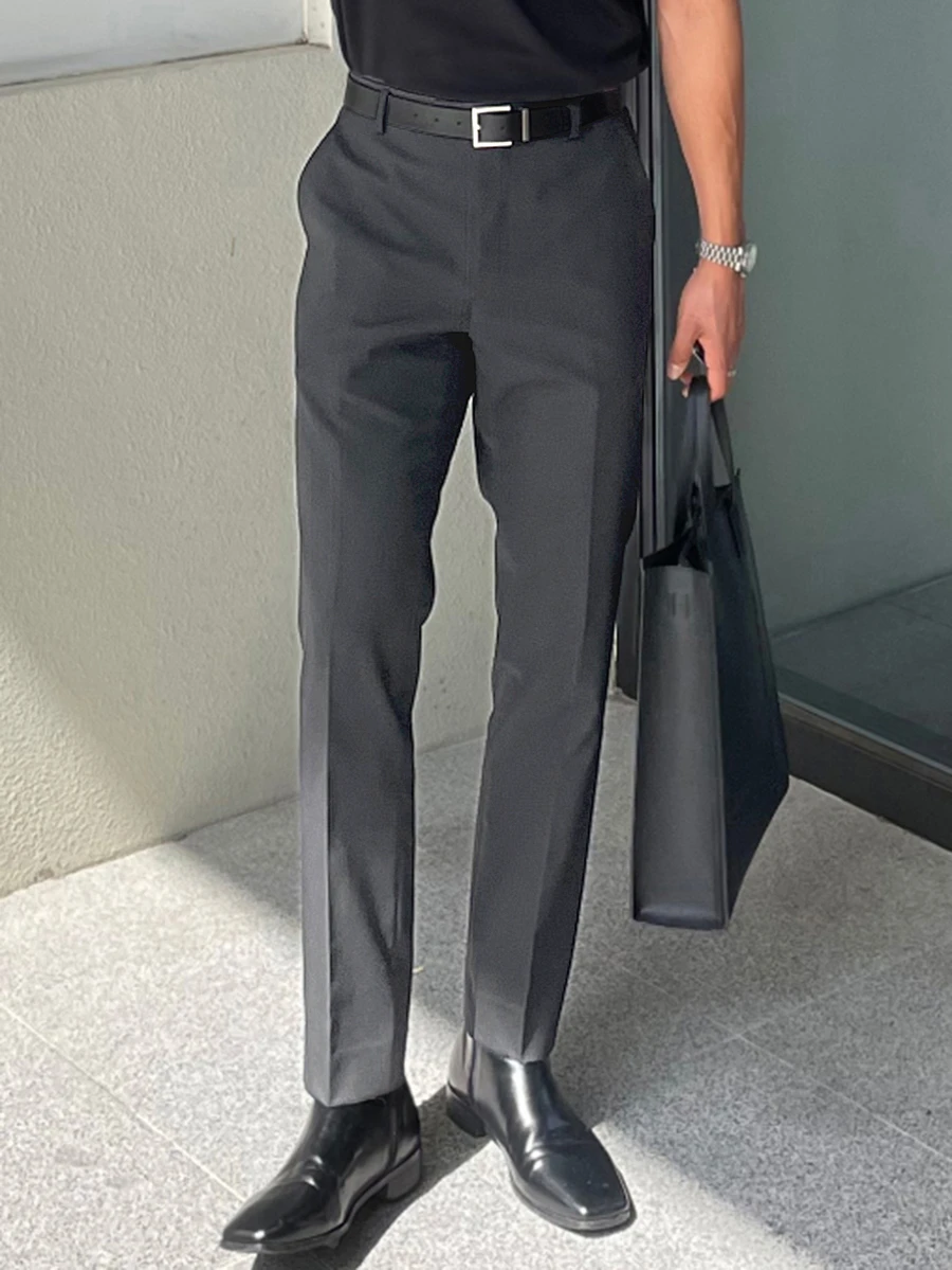 DAZY Men Suit Pants Kantong Plain - Dark Grey - View 1