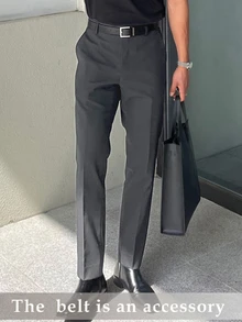 DAZY Men Suit Pants Kantong Plain - Dark Grey - View 8