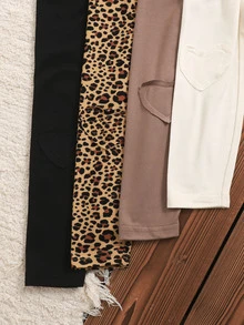 SHEIN 4PCS Young Girls Leggings Young Girl Young Girl - Multicolor - View 6