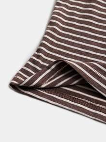 GlowEve CURVE Plus Size Women's Striped Camisole, Long Pants And Long Sleeve Cardigan Casual Set Fall - Brown - View 3