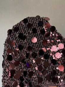 SHEIN PETITE Women's Sexy Sequin Mini Skirt For Bar - Brown - View 7