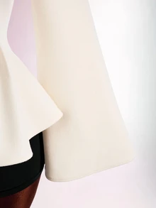 Amplova 女款純色時尚優雅法式百搭日常穿著辦公大衣 乳白色 秋季 - 杏色 - 查看 8
