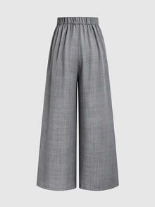 Elenzga French Style Hanging And Wide Leg Pants With Slimming Texture And Elegant Commuting Casual Women's Pants ﻿ ﻿ - Grey - View 8
