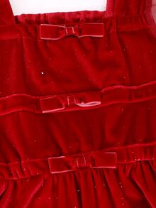 Girls' New Elegant Fashion Princess Style Black Mesh Dress - Red - View 4