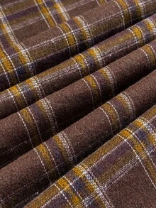 Comfortcana Celana Panjang Kasual Serbaguna Motif Kotak-kotak untuk Wanita Ukuran Besar - Coklat - View 2