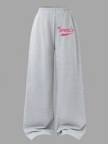 SHEIN Tween Girls Hoodie Long Sleeve Fleece Fall Outfits 2pcs/Set Light Pink Back-To-School Autumn Casual School Sports Suit - Multicolor - View 6