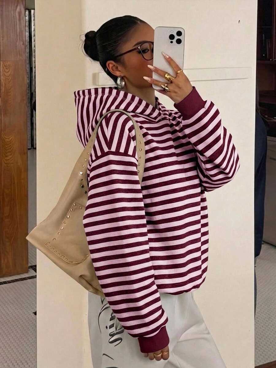 Muchica 女款全印花運動衫,休閒極簡日常百搭,約會出遊穿搭,女款秋季服飾,秋季穿搭,女款通勤穿搭,百搭上衣,出遊穿搭,機場穿搭 - 彩色 - 查看 1
