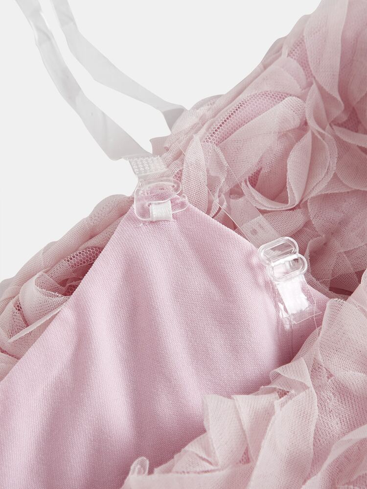 Pitira Teen Girl/Teen Girls' Elegant Long Knit Dress With Satin Floral Patchwork And Off-Shoulder Design, Suitable For Weddings, Birthdays, Proms, Bridesmaids, Formal Dinners, Graduations, Spring/Summer, Autumn/Winter - Pink - View 6