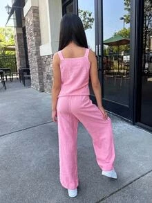 Firerie Kids Firerie Kids Nova Glow 2pcs Pink Tank Top & Long Pants Set,Casual Daily Wear For Tween Girls - Pink - View 2