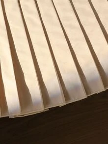 SHEIN 青少年女孩秋季返校休閒學院風可愛米色彈性腰褶皺裙，度假舒適款 - 卡其色 - 查看 6
