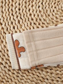 Vintaside Kids 3 Pack Newborn Baby Boys Bodysuits Rompers Cute Beige Brown Striped Bear Ribbed Long Sleeve Round Neck Regular Birthday Fall Holiday Graphic - Multicolor - View 10
