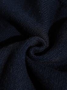 SHEIN Girls Autumn Winter Thick Fashion Bow Cute Minimalist Knit Sweater Long Sleeve Cardigan - Navy Blue - View 5