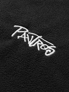 PAVTROS 男士時尚刺繡飛機扣長袖夾克，哥德風 - 黑色 - 查看 2