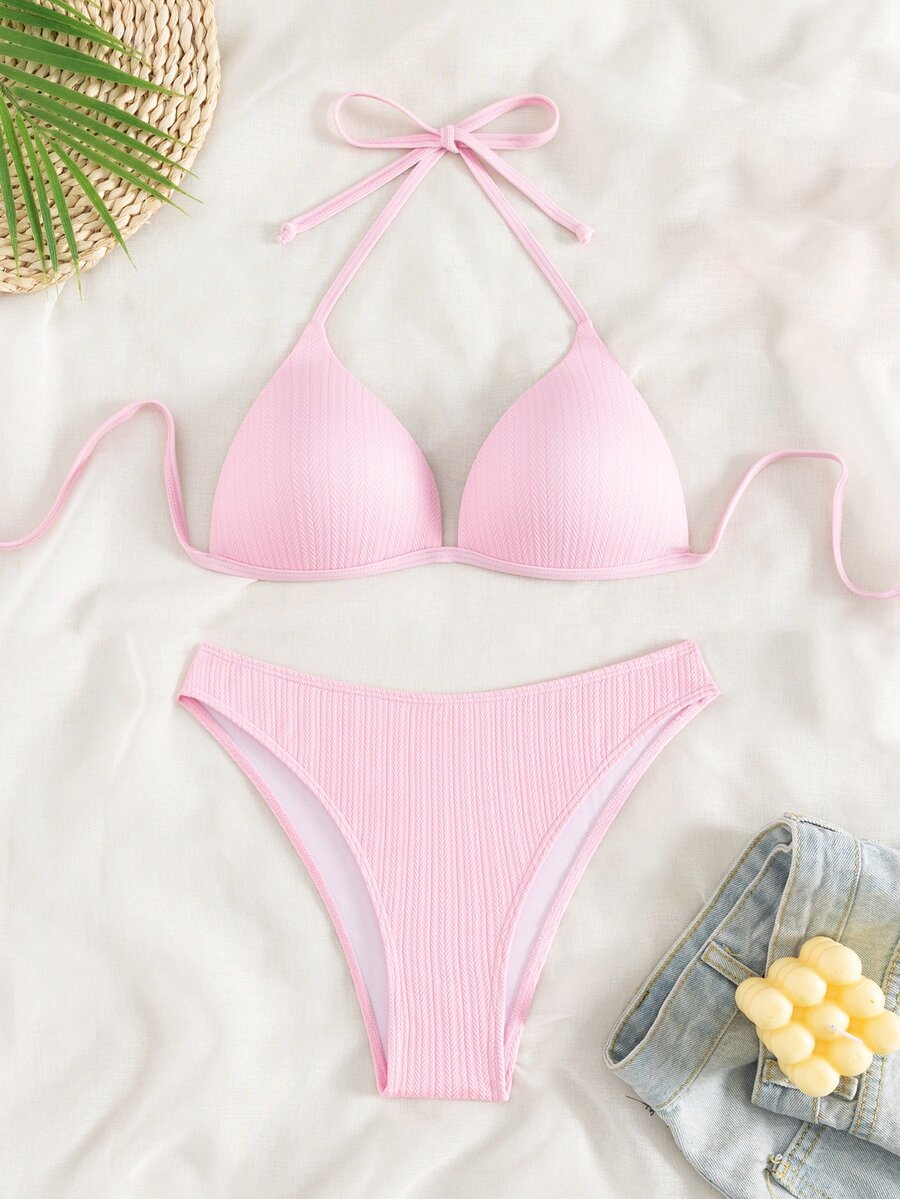 SHEIN Swim Summer Beach Halter Bikini Set