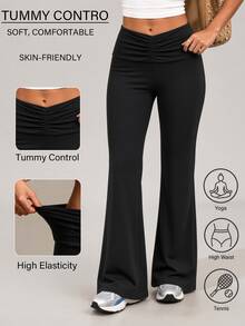Costa Lumi Women's Black Loose Fit Sports Pants - Black - View 4