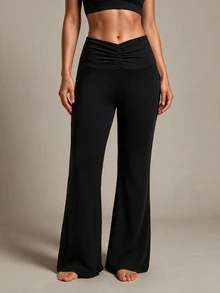 Costa Lumi Women's Black Loose Fit Sports Pants - Black - View 5