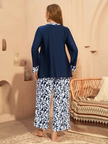 SHEIN Swim Plus Size Women Beach Burkini Set - Multicolor - View 4