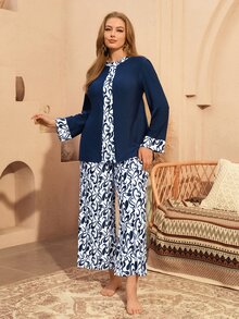 SHEIN Swim Plus Size Women Beach Burkini Set - Multicolor - View 5