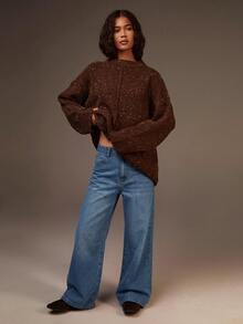 Athîral Denim 女款時尚鈕扣口袋寬鬆牛仔褲 - 藍色 - 查看 5