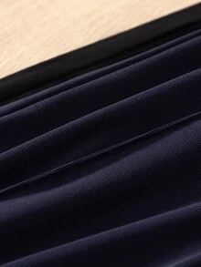 SHEIN بنطلون طويل مستقيم الساق بخصر مطاطي كاجوال عصري للفتيات، مناسب للارتداء اليومي والخروجات، فصل الخريف و - متعدد الألوان - مشاهدة 5