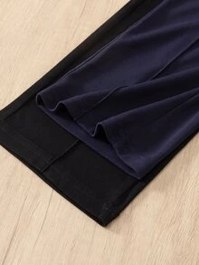 SHEIN بنطلون طويل مستقيم الساق بخصر مطاطي كاجوال عصري للفتيات، مناسب للارتداء اليومي والخروجات، فصل الخريف و - متعدد الألوان - مشاهدة 6