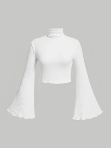 SHEIN MOD Camiseta De Manga Acampanada De Talla Grande Para Mujer - Blanco - Ver 2
