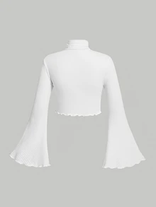 SHEIN MOD Camiseta De Manga Acampanada De Talla Grande Para Mujer - Blanco - Ver 3