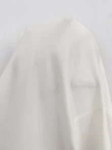 Cravure 大尺碼法式優雅宴會黑白對比蕾絲喇叭袖洋裝 秋季 - 黑與白 - 查看 6