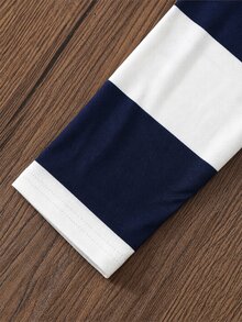 SHEIN Mirajuku 男童對比領長袖 Polo 衫，簡約時尚秋季款 - 藏蓝色 - 查看 6