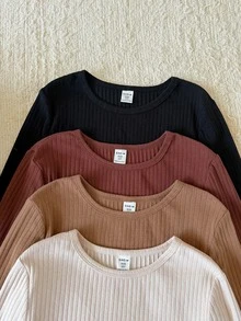 SHEIN 4件組青少年女孩T恤 - 彩色 - 查看 6