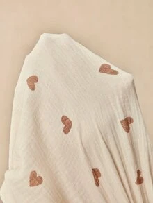 Boho Mama Maternity Textured Heart Print Button Half-Placket Dress - Apricot - View 11
