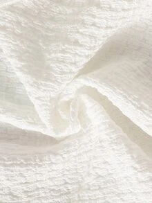 SHEIN 女嬰可愛提花上衣短褲套裝 春夏白色與綠色度假派對 2歲生日家庭淺灰色牛仔女孩造型 - 彩色 - 查看 6