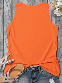 EMERY ROSE Camiseta de tirantes con estampado de tortuga, talla grande, estilo casual de verano - Naranja - Ver 2