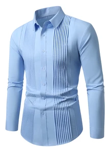 Manfinity Mode Men's Solid Color Casual Versatile Daily Wear Shirt - Baby Blue - View 4