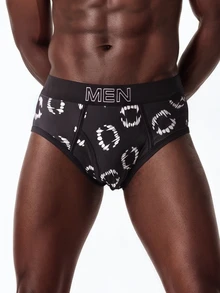 Rest Era Men's Letter Print Elastic Waist Casual Briefs - Multicolor - View 1