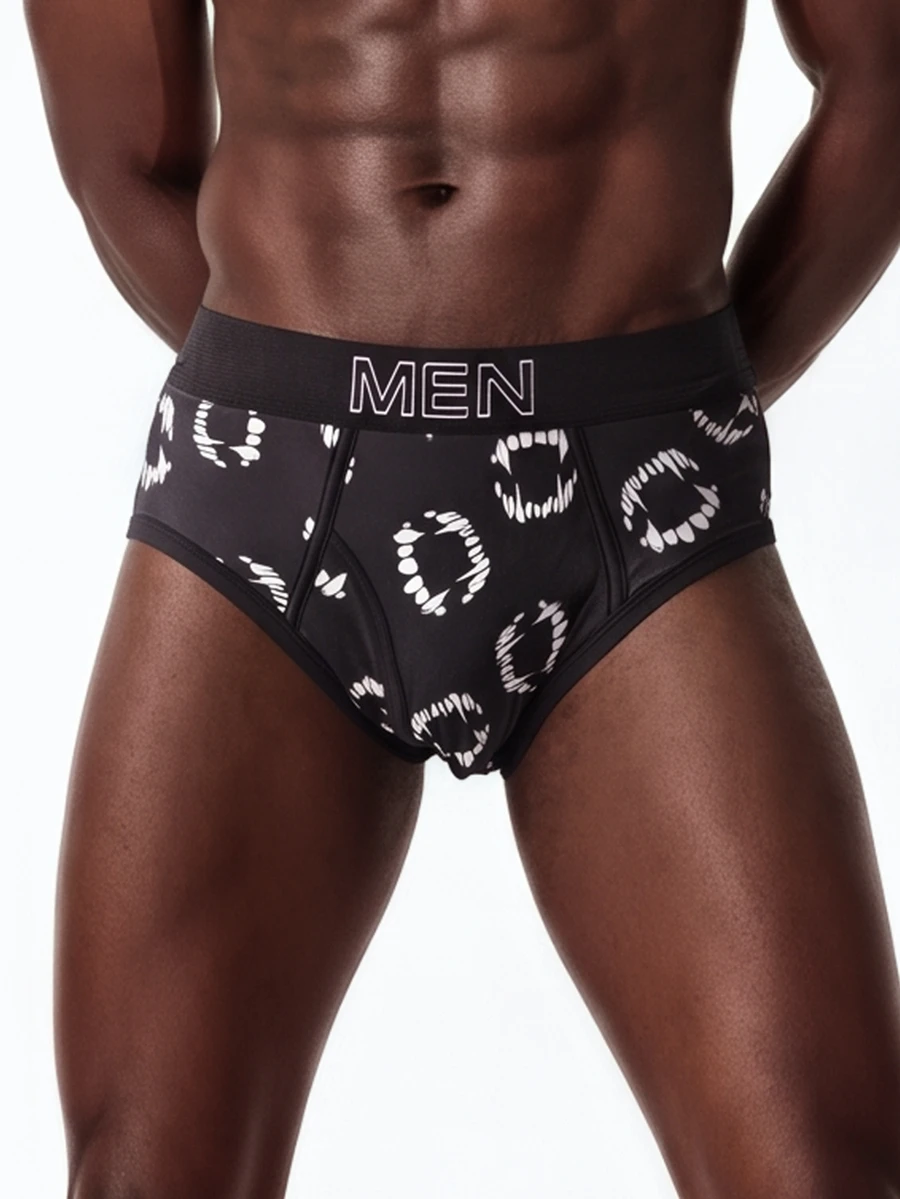Rest Era Men's Letter Print Elastic Waist Casual Briefs - Multicolor - View 1