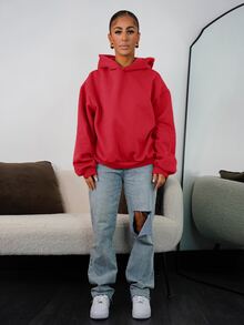 SAYEHFBABY Oversized Fleece Hooded Sweatshirt Graduation,Back To School,Graduation,Teacher For Women,Back To School Spring Vacation Casual Holiday Fall Autumn - Red - View 6