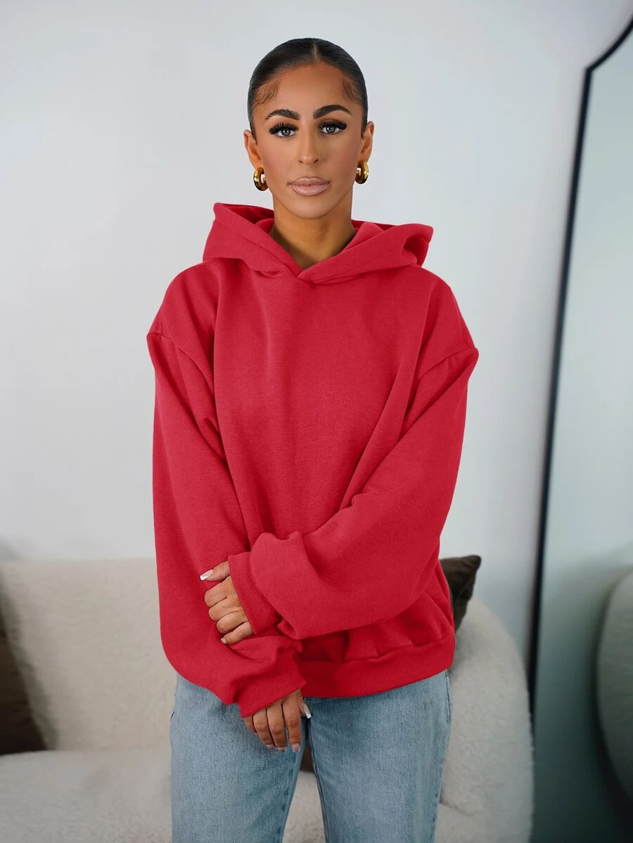 SAYEHFBABY Oversized Fleece Hooded Sweatshirt Graduation,Back To School,Graduation,Teacher For Women,Back To School Spring Vacation Casual Holiday Fall Autumn - Red - View 1