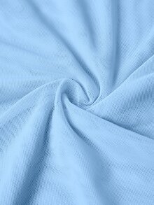 Poshavie Poshavie Plus Size & Elegant Women's Party Long Dress,Knitted Stretch Mesh & Chiffon Semi-Sheer Beach Vacation Baby Blue,Summer,Girlism,Night Out Club - Blue - View 8