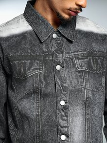 ROMWE MEN Fashionable Personalized Casual Comfortable Versatile Washed Denim Men's Top - Blue - View 6