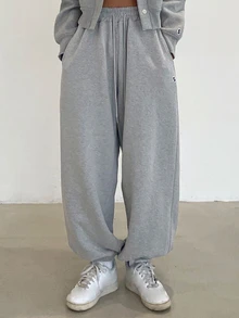 DAZY Women's Drawstring Waist Cuffed Loose Casual Sweatpants - Grey - View 5
