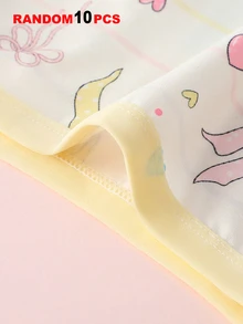 女童內褲 10件組 花朵印花純棉套裝 全季節日常穿著 舒適柔軟可愛休閒彈性 親膚兒童禮品套裝 - 彩色 - 查看 6