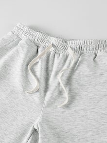 Manfinity Homme 新款秋冬灰色針織長褲，適合外出、正式晚餐、派對及各種場合 - 淺灰色 - 查看 5